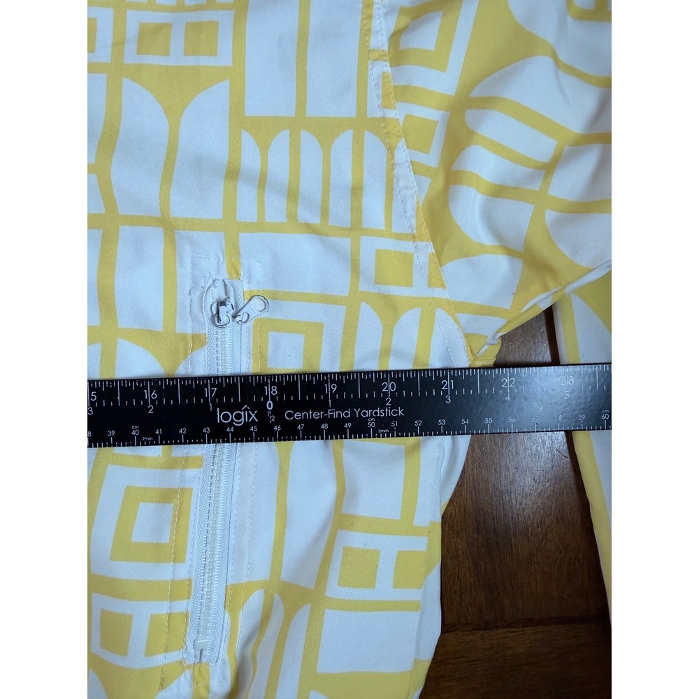 Tail Vintage Windbreaker Jacket Yellow White Geometric Print Full Zip Womens S - Picture 8 of 10